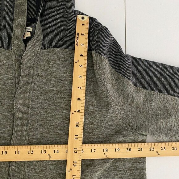 Carbon 2 Cobalt Cardigan Hoodie Sweater Mens Large Gray Two-Tone Button Up - Picture 8 of 10